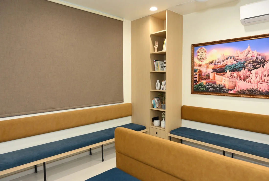 Hospital reception desk for cancer consultation Surat